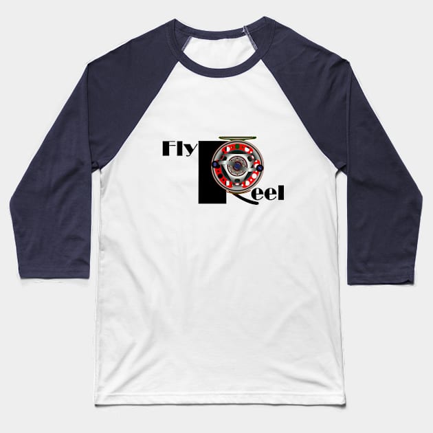 Cool Fly Reel Fishing Design all Fishermen and Fisherwomen will Love Baseball T-Shirt by LGull2018